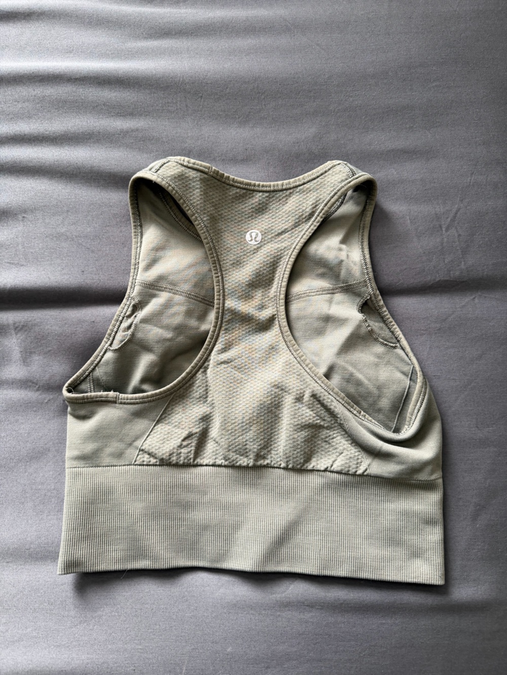 lululemon athletica Olive Green Seamless High-Neck Sports Crop